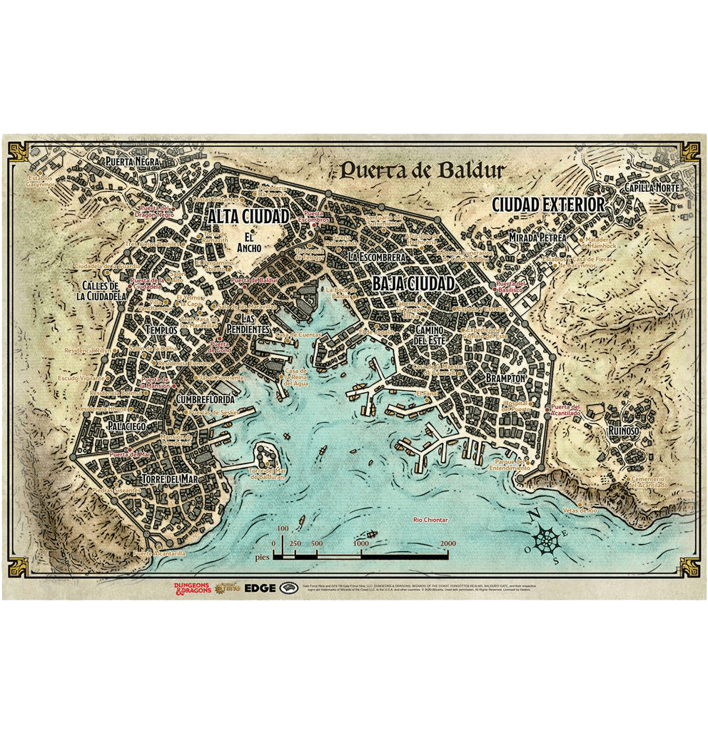 Elemento complementario para juego de rol "Dungeons and Dragons: Mapa de Puerta de Baldur"