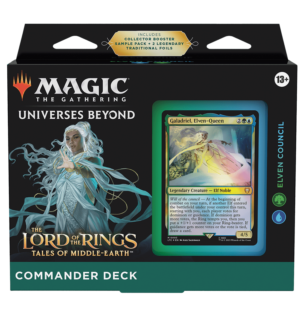 Mazo de cartas para commander "MTG Magic: Universes Beyond: The Lord of the Rings: Tales of Middle-Earth – Commander Deck: Elven Council"