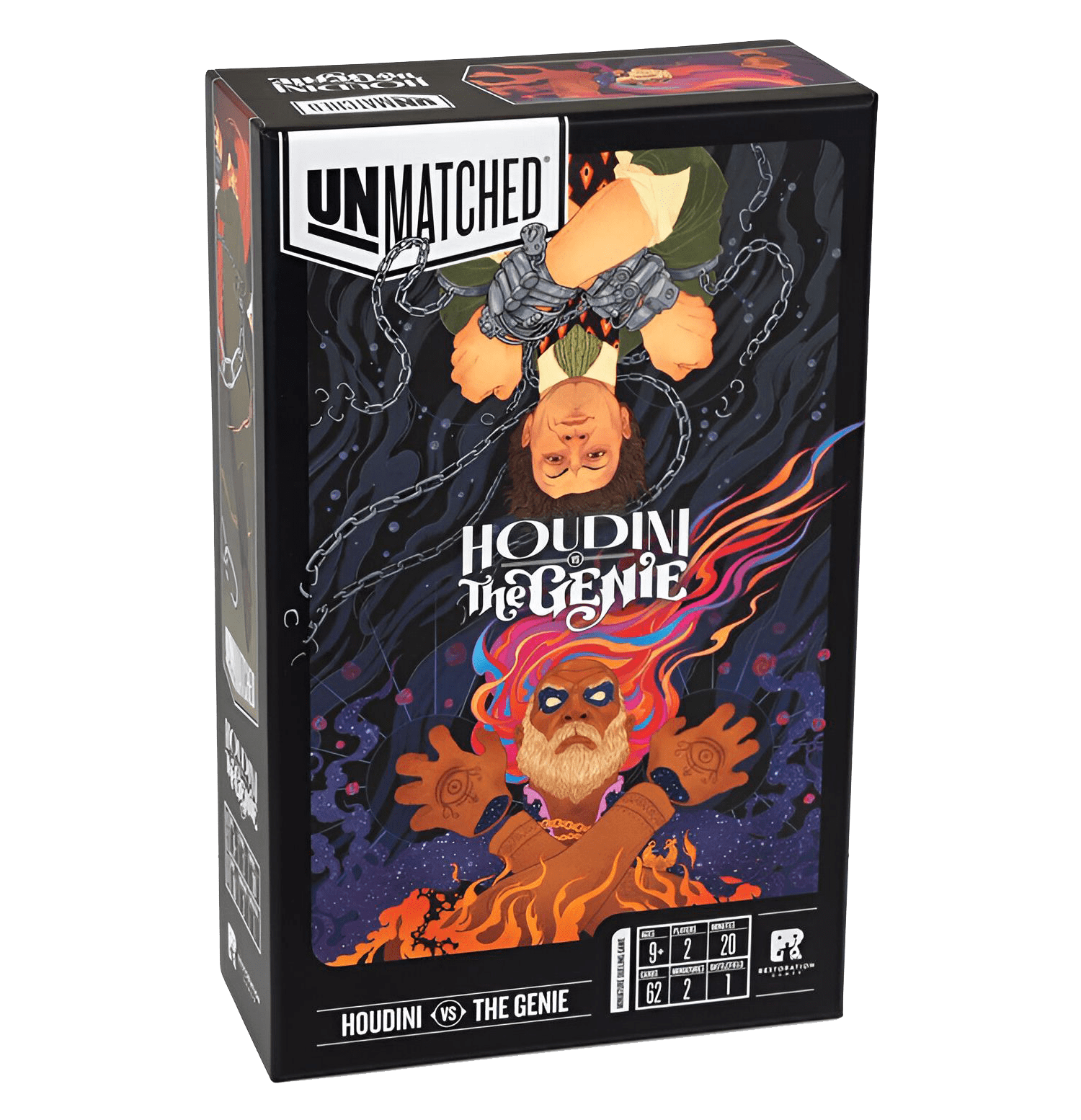 Juego de mesa "Unmatched: Houdini VS El Genio"