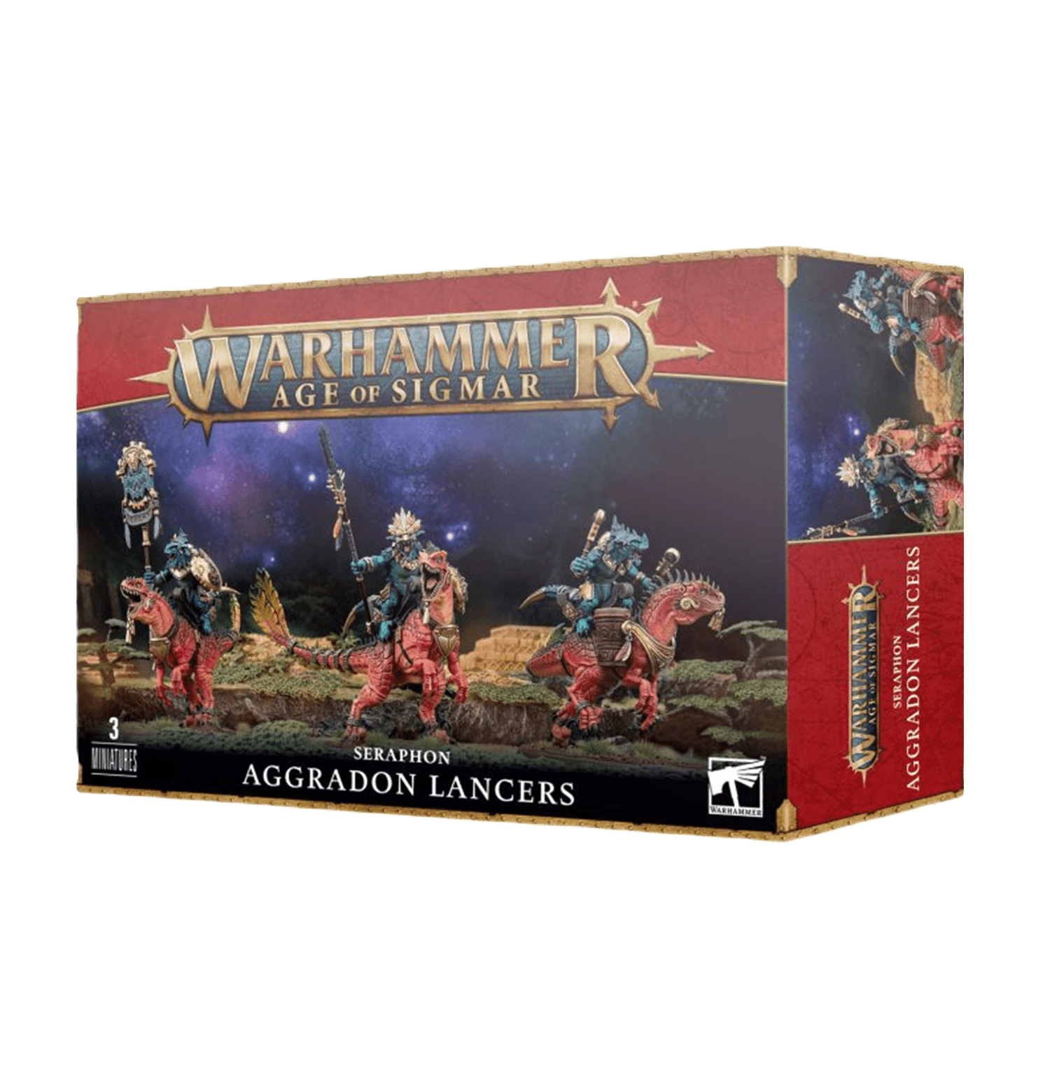 Pack de miniaturas "Age of Sigmar: Seraphon: Aggradon Lancers"