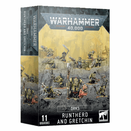 Pack de miniaturas "Warhammer 40000: Orks: Runtherd and Gretchin"