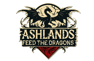 Logo del Juego de Mesa "Ashlands: Feed the Dragons"