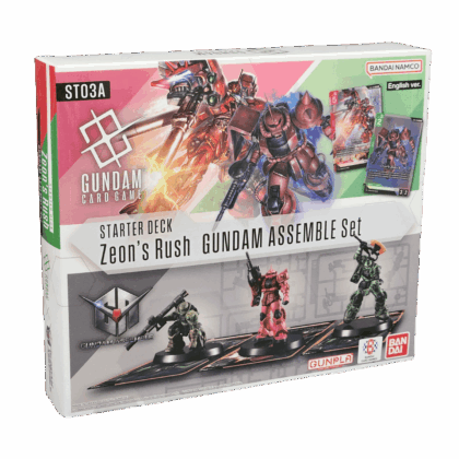 Pack especial con mazo de cartas y miniaturas "Gundam Card Game: Assemble Starter Set [ST03A]: Zeon’s Rush"