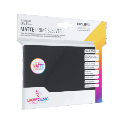 Funda para cartas "Sleeves Gamegenic Matte Prime Standard Size - Black - Pack 100"
