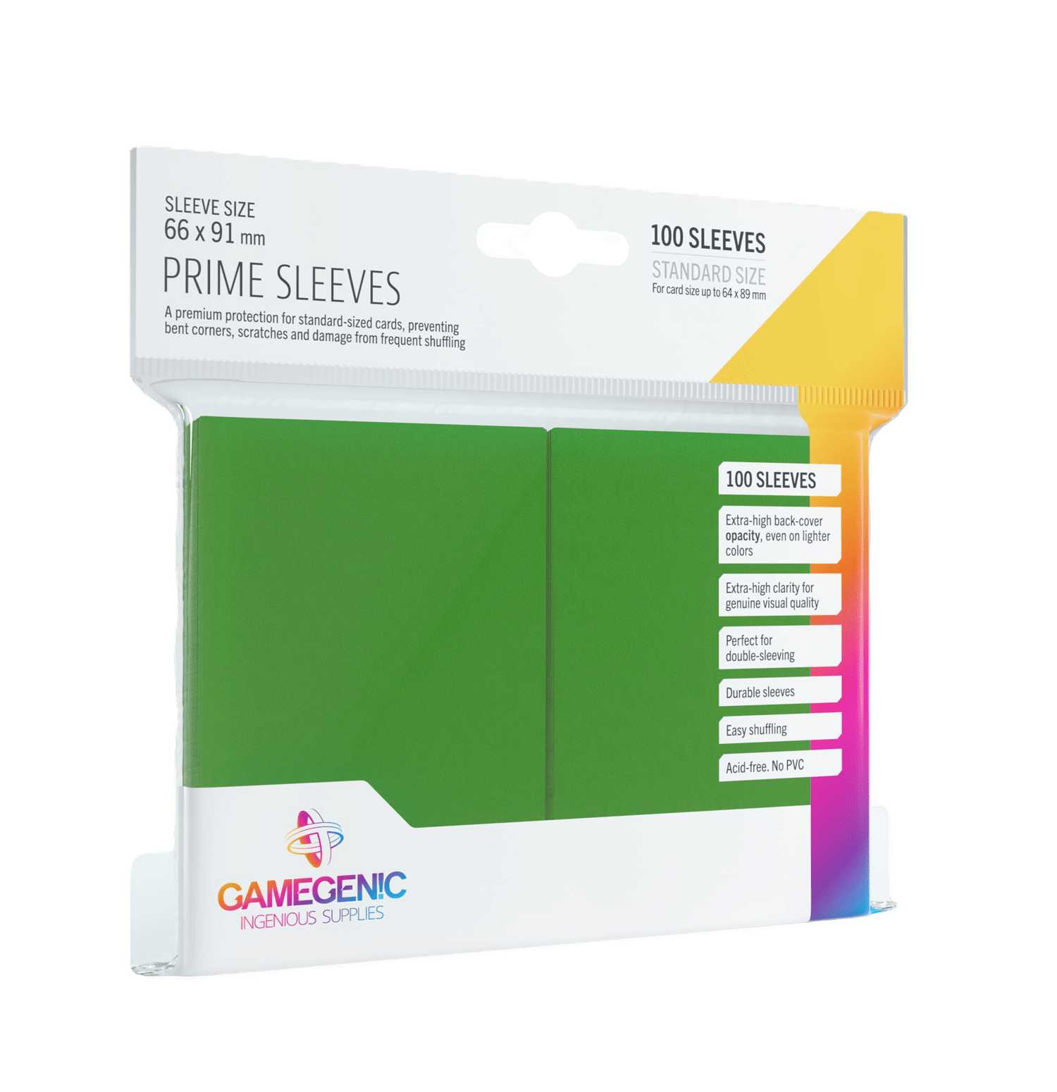 Funda para cartas "Sleeves Gamegenic Prime Standard Size - Green - Pack 100"