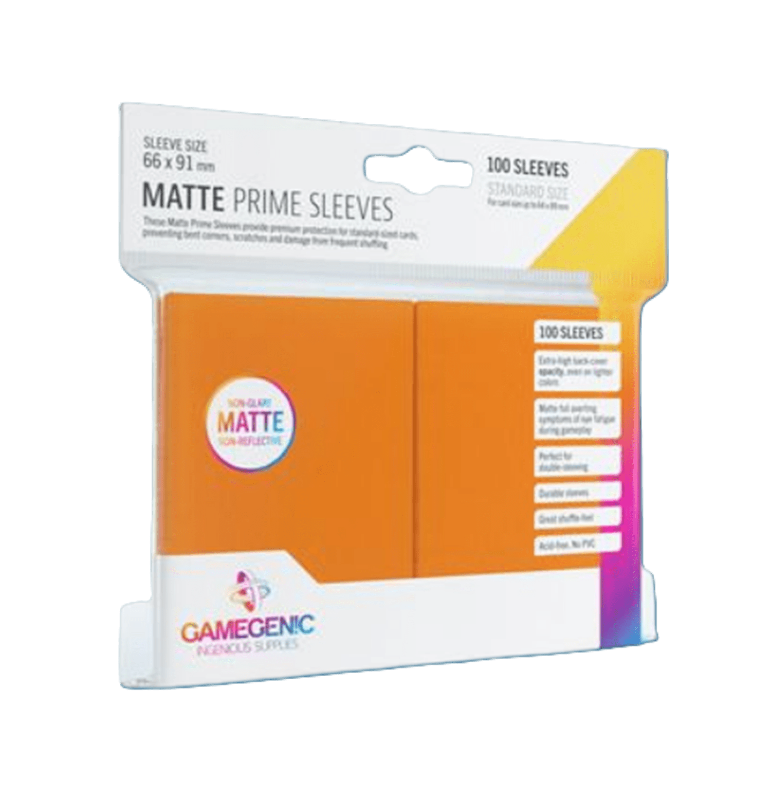 Funda para cartas "Sleeves Gamegenic Matte Prime Standard Size - Orange - Pack 100"