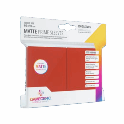 Funda para cartas "Sleeves Gamegenic Matte Prime Standard Size - Red - Pack 100"
