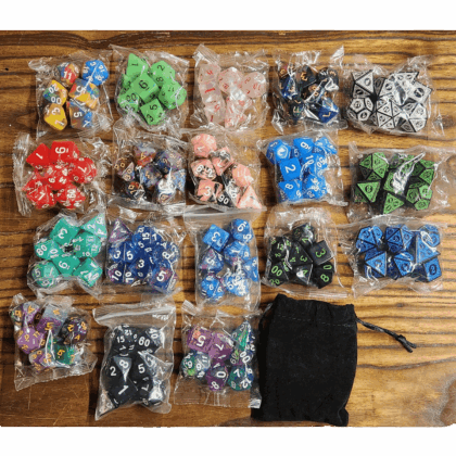 Set de 7 dados con bolsa