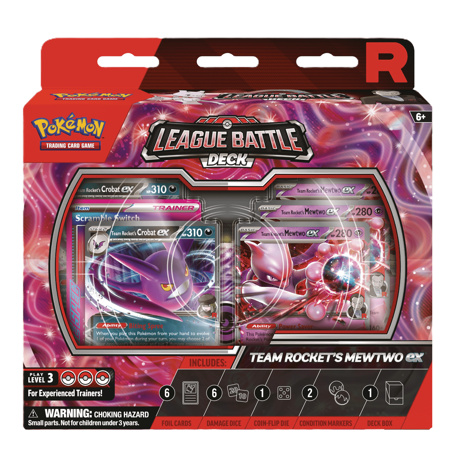 Mazo de cartas "Pokémon TCG: Team Rocket’s Mewtwo ex League Battle Deck"
