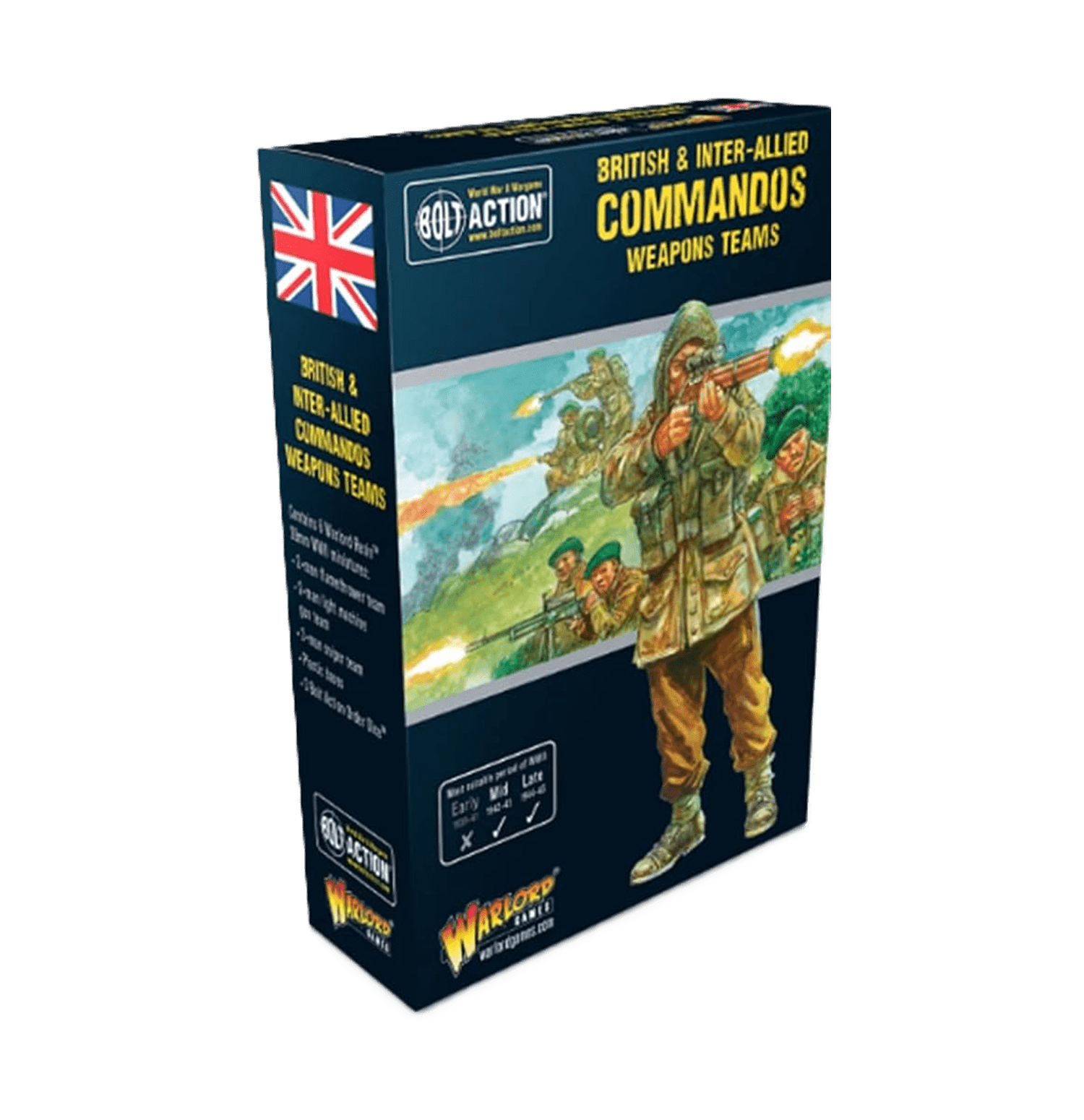 Pack de miniaturas "Bolt Action: British & Inter-Allied Commandos Weapons Teams"