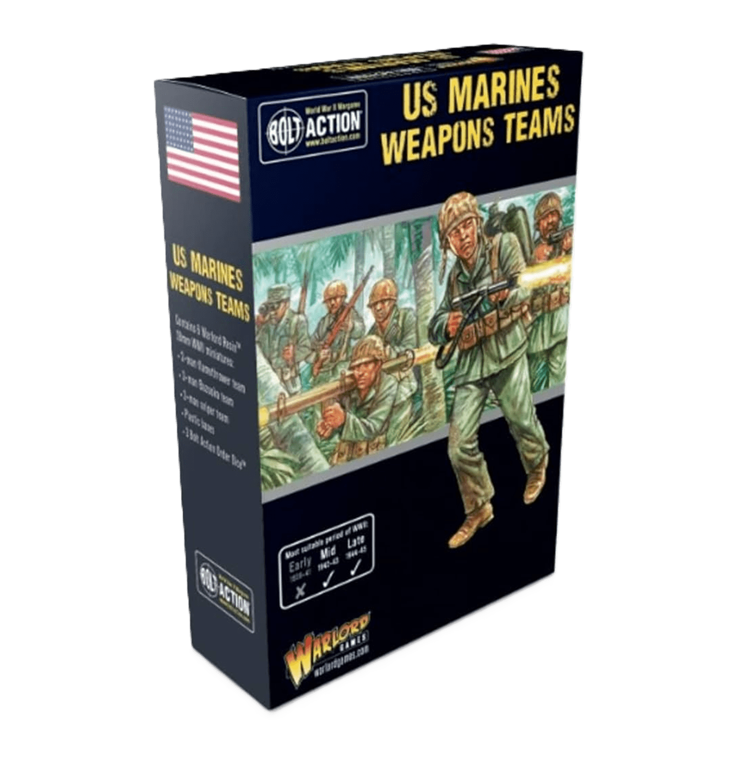 Pack de miniaturas "Bolt Action: US Marines Weapons Teams"