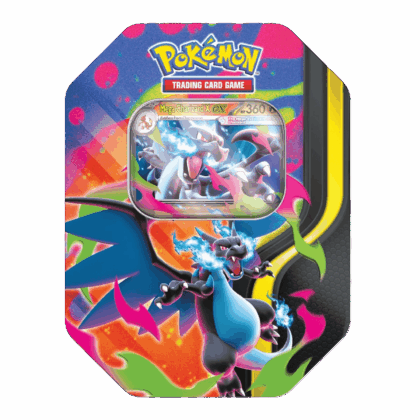 Lata con sobres de cartas "Pokémon TCG: Mega Evolution: Ascended Heroes - Tin: Mega Charizard X Ex"