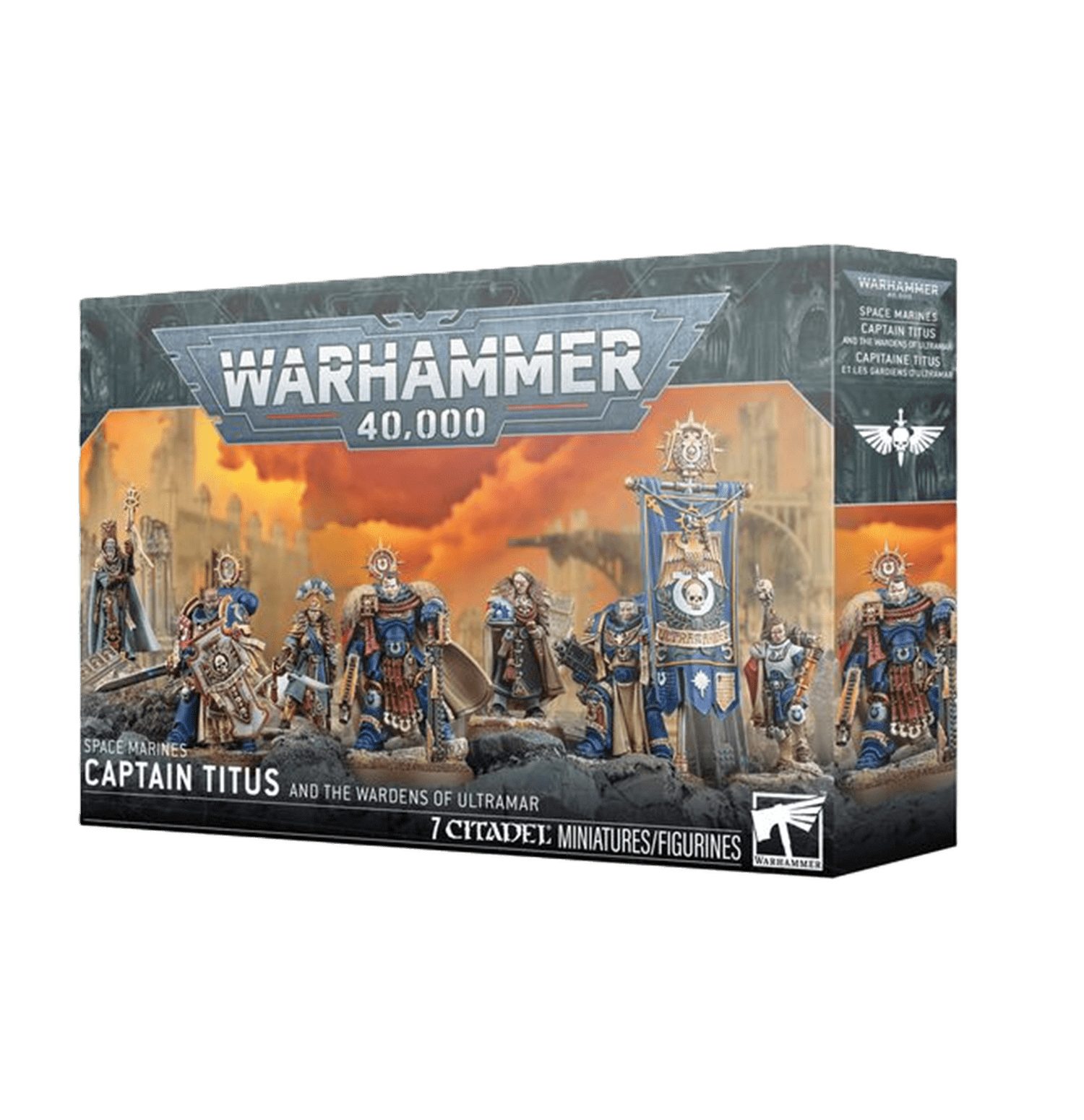 Pack de miniaturas "Warhammer 40000: Space Marines: Captain Titus and The Wardens of Ultramar"