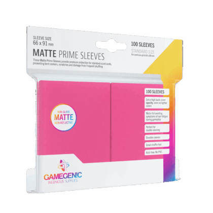 Funda para cartas "Sleeves Gamegenic Matte Prime Standard Size - Pink - Pack 100"