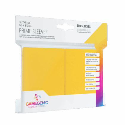 Funda para cartas "Sleeves Gamegenic Matte Prime Standard Size - Yellow - Pack 100"